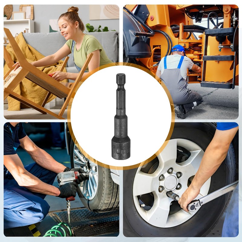 sourcing map 2pcs Magnetic Nut Driver 10mm Hex Drive Socket