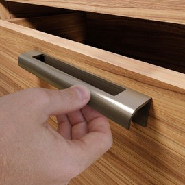 HRX Self-Adhesive Edge Fingerpull Door Handle - Easy to Install Screwless Peel and Stick on Glass, Wood, Metal, Plastic - Sliding Doors Knob for Kitchen Fronts, Drawers & Dressers Panels - 2 Pack