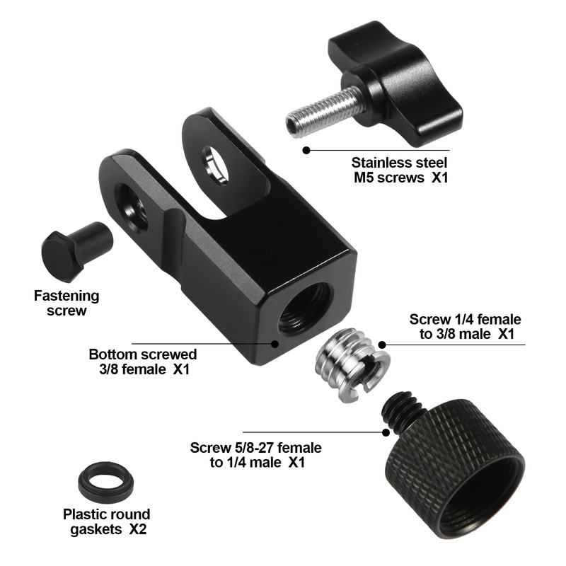 Microphone Mount Adapter for Hyperx Quadcast with 3/8" or 1/4"