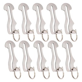 Stainless Steel Trolley Key & Shopping Trolley Token - Portable Unlock Key Ring for Supermarket & Convenience Store 10Pcs