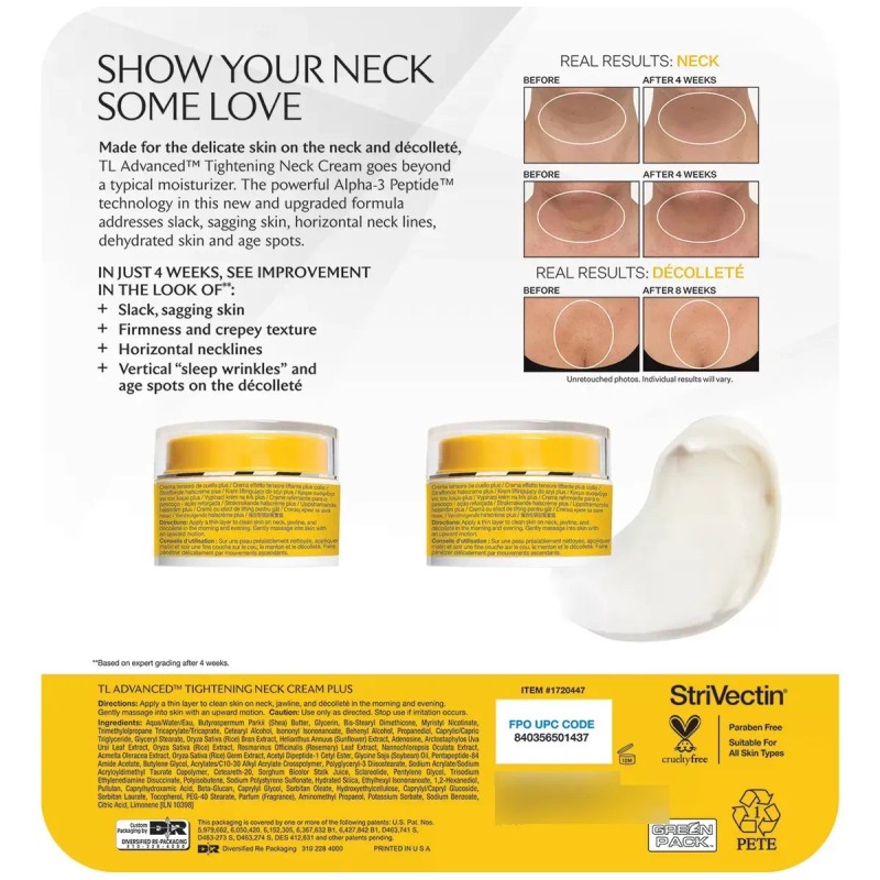Strivectin Crema Cuello Escote Piezas Todo Tipo Piel Día Noche