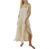 ebossy Women's Laced Embroidered Tulle Bib Dress Casual Loose Adjustable
