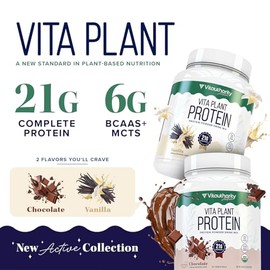 Vitauthority Proteína vegetal orgánica para mujeres. Proteína vegana completa en polvo con BCAA y MCT. De origen vegetal. 21 g, sin lácteos, sin...   