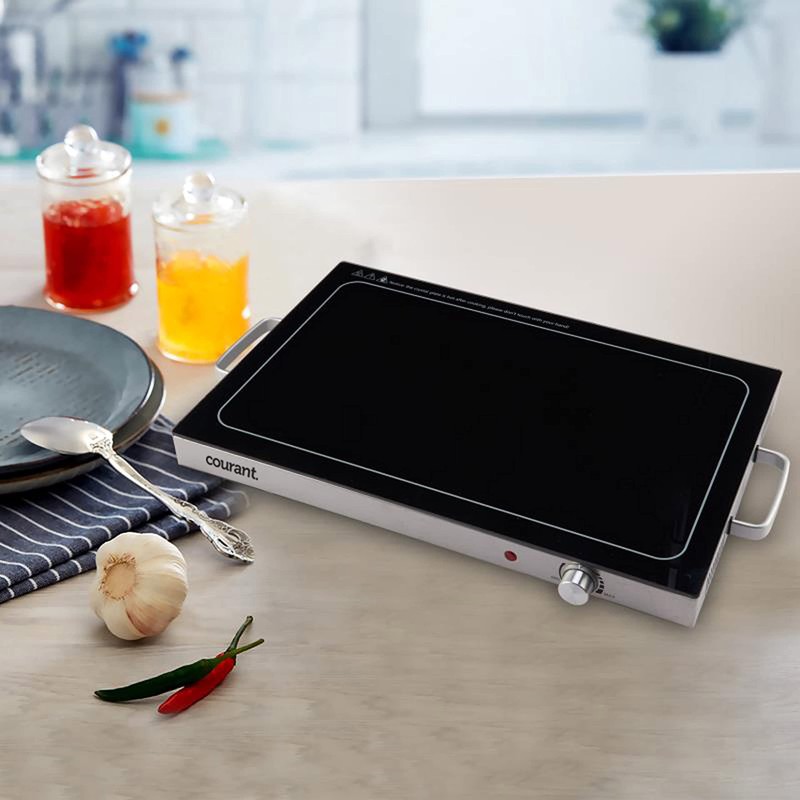 Courant Portable Electric Warming Tray with Adjustable Temperature Control, Ceramic-Glass