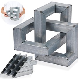 Therwen 1 Set 12 Pcs Welding Practice Kit for Beginners 1.5" Wide 19 Gauge Geometric Knotted Iron Coupons Laser Cut Welding Training Equipment Projects 8.66" x 8.66" x 8.66" Novice Welder Accessories