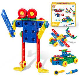 Riswistoy 82 Pieces Construction Toy Set, Construction Toy, Robot and Vehicle Construction Kits for Children, Creative DIY Building Set, Ideal Educational Gift for Children