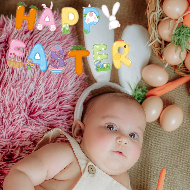 23 Pieces Happy Easter Decorations Set, Easter Party Supplies with