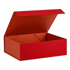 PLINJOY Extra Large Red Gift Box 16.5x14x5.5 Inches,Gift Boxs for Presents with Lid Magnetic Closure Collapsible,Bridesmaid Proposal Box,Birthday, Christmas,for Clothes and Large Gifts