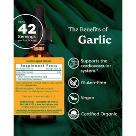 Herb Pharm Certified Organic Garlic Liquid Extract for Cardiovascular and Circulatory Support - 1 Ounce