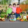 Black White Checkered Party Table Cloth - GREATRIL 2 Packs