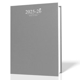 2025-2026 A4 Week to View Diary Academic Case-Binding Week to View On Two Pages (Grey)