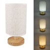 LED Bedside Lamp Touch Control Wood Nightstand Lamp Desk Cabinet