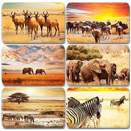 Australia Africa Mountains Landscapes 6 Rectangular Fridge Magnets 7 cm x 4.5 cm