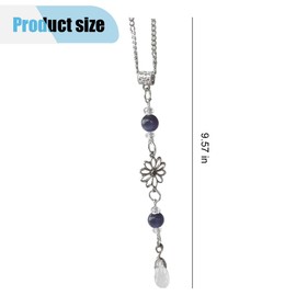 Flower Car Rear View Mirror Pendant, Bling Crystal Car Interior Decoration Accessories, Cute Car Rear View Mirror Charm, Lucky Car Hanging Ornament Present for Women Men (Purple)