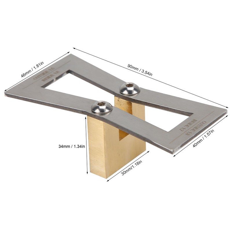 Stainless Steel Dovetail Gauge Woodworking Tool Dovetail Wood Marking Ruler(Without