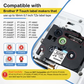 Labelife TZe TZ Tape 18mm 0.7" Laminated Compatible with Brother P Touch Label Tape 3/4 Inch TZe-241 TZe-441 TZe-541 TZe-641 TZe-741 for PTD410 PTD400 PTD610BT PTD600 PTP710BT PT-1880,5 Color