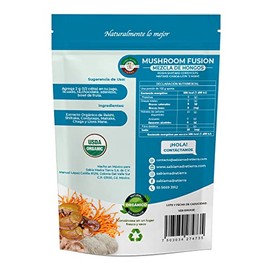 SABIA MADRE TIERRA  Mushroom Fusion 100G -Mezcla de hongos adaptogenos organicos - REISHI, SHITAKE, CORDYCEPS, MELENA DE LEÓN, CHAGA, MAITAKE         