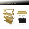 FEIXIDI Foldable Bamboo Shelf, Folding Shoe Rack, Flower Rack, Camping