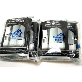 Smart Home Stainless Steel Wipes 30 Count Set of 2 Packs 60 Wipes Total NEW