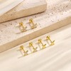 Picuzzy Gold Stud Earrings for Women, Small Simple Gold Plated
