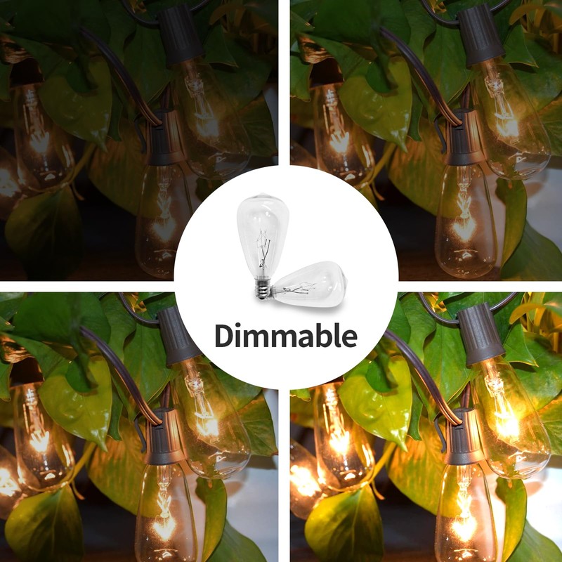 10 Pack ST38 Replacement Bulbs, 5W Edison Bulbs E12 Candelabra