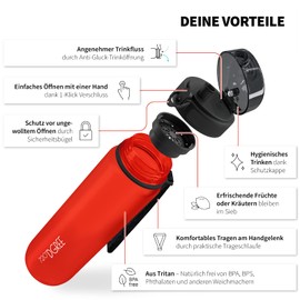 720°DGREE softTouch ‘uberBottle’, Children's Water Bottle 350 ml + Sieve, Leak-Proof, BPA-Free Bottle for Kindergarten, School, Girls & Boys from 3 Years, Small Water Bottle, Lightweight, Shockproof