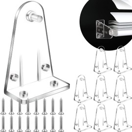2 Inch 8pcs Blinds Hold Down Brackets, Clear Plastic Door Blinds Bottom Bracket, Blind Bottom Rail Hold Clips for Horizontal Blinds Shades Windows Doors