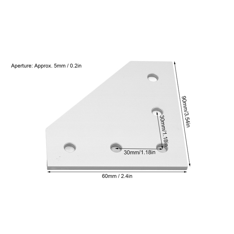 5PCS Flat Tie Plate Aluminum Alloy 5 Holes Compression Resistance