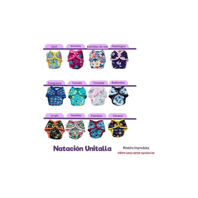 2 Pack Pañal De Natación Unitalla Reutilizable Para Bebé