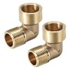 sourcing map Brass Pipe Fitting 90 Degree Elbow 3/8 (BSP)
