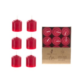 Mega Candles 36 pcs Unscented Red Votive Candle, Hand Poured Wax Candles 10 Hours 1.38 Inch x 1.5 Inch, Home Décor, Wedding Receptions, Centerpieces, Occasions, Events, Meditations, Holders