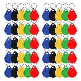 125Khz Writable RFID Proximity Keyfobs, 50 PCS Proximity ID Card Key Changeable Keyfobs Token Tag Writable Token Proximity ID Access Control Key Fob Tags Card for Door Access Control (Multicolor)