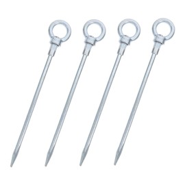 Gatuida 4 Pcs Heavy Duty Carbon Steel Tent Stakes Galvanized Ground Pegs for Camping Grass Sand Soil Extended Thickness for Strong Anchoring