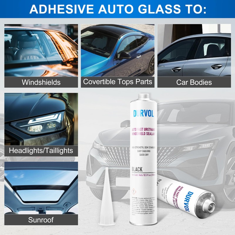 DURVOL Auto Glass Urethane Windshield Adhesive Sealant Pack of 1