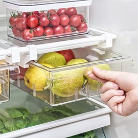 Fridge Drawer Refrigerator Organizer Bins - Farochy Refrigerator Storage Box Refrigerator Egg Drawer Fridge Shelf Holder Storage Box for Fruits Vegetable (1 Pack)