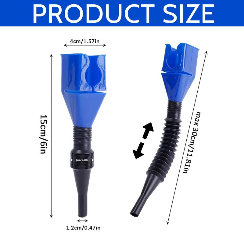 2Pcs Flexible Draining Tool Snap Funnel,Foldable Reusable Snap Funnels for