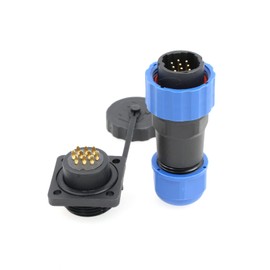 ZBLZGP SD20 Square Waterproof IP68 LED Aviation Connector Panel Cut Power Cable Connector Power Cable Plug Socket for Outdoor Lighting