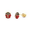 14k REAL Yellow Gold Ladybug Stud Earrings with Screw Back