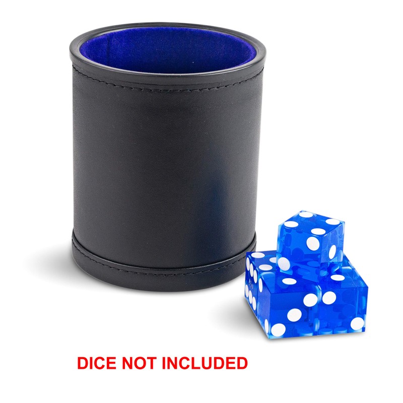 Small and Quiet Felt-Lined Synthetic Leather Dice Cup for Yahtzee,