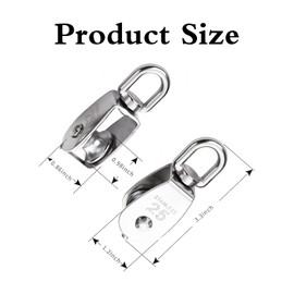 2 Pcs M25 Single Pulley Block, Pulley Block Silent Pulley Wheel, Stainless Steel Wall Mounted Pulley Ball Bearing Pulleys Adjustable Angle Pulley for Handling And Moving Sliding Wire Rope