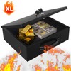 Fireproof Document Box, Fire Resistant Safe Box with Key Lock