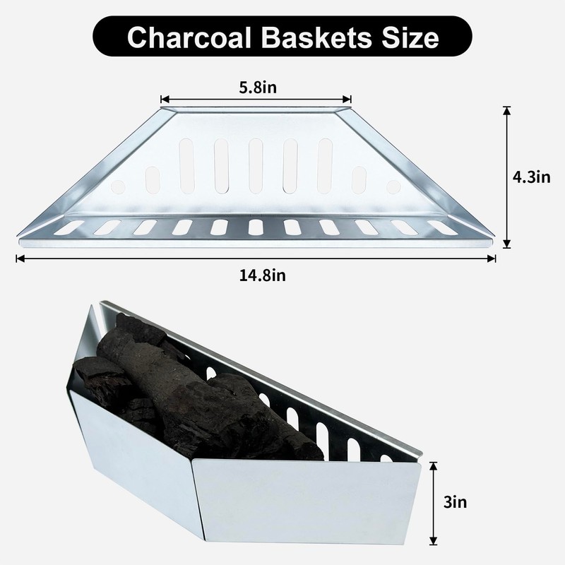 Charcoal Basket Set of 2 BBQ Charcoal Grill Basket Holders
