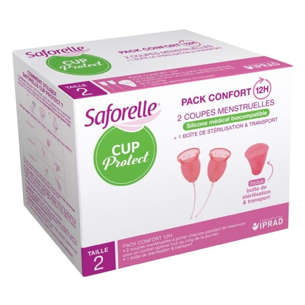 Saforelle Cup Protect Pack Confort 2 Coupes Menstruelles, T2