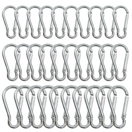 Eupneicu Carabiner [30 Pack], Aluminium Carabiner, Multiple Sizes Available, Ideal for Key Chains, Camping, Hiking, Travel, Fishing, Backpack [Silver]
