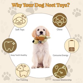 LDRYWW Dog Squeaky Plush Toys Puppy Toys, Assortment Value Bundle Animal Pet Toy for Small Medium Dogs, Stuffed Puppy Chew Toy, Cute Dog Gift Toys (E)