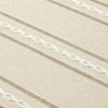 ZeeMart Hemstitched Embroidery Striped Boho Tablecloth 54 Inch Round Beige,