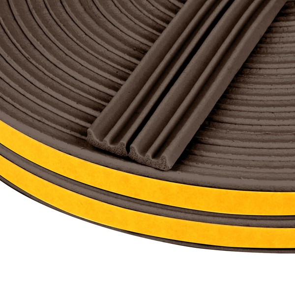 Flintronic 10m Dichtungsband für Türen Fenster, 9mm x 4mm E-Profil