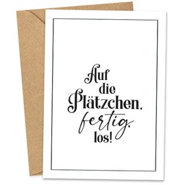 KOKO&LORA® Auf die Plätzchen, fertig, los! Christmas Greeting Cards Set with Funny Saying