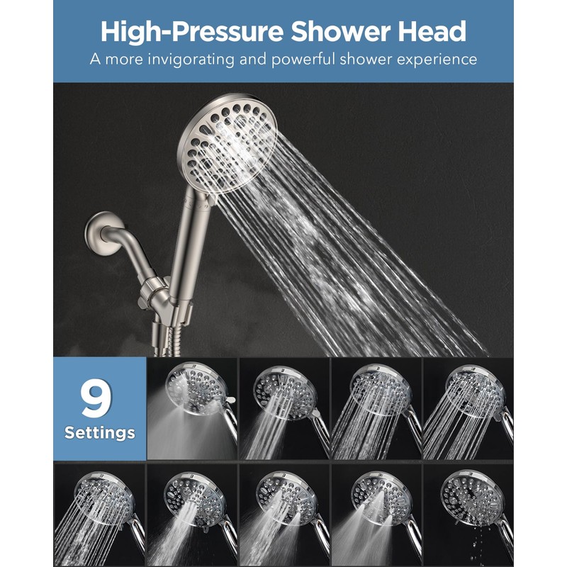 MakeFit Handheld Shower Head with Filter Brushed Nickel - High