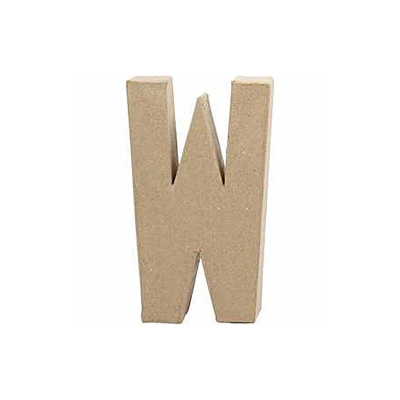 Creativ 26622 20.5 cm 1-Piece Papier Mache Letter W, Beige